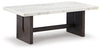 Burkhaus Coffee Table | White/Dark Brown | Ancho: 132.1cm - Alto: 51.1cm - Prof: 71.1cm
