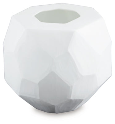 Karenton Vase | White | Ancho: 19.0cm - Alto: 18.4cm - Prof: 19.0cm