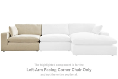 Elyza Left-Arm Facing Corner Chair | Linen | Ancho: 127.0cm - Alto: 88.9cm - Prof: 104.1cm