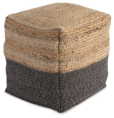 Sweed Valley Pouf | Natural/Black | Ancho: 48.3cm - Alto: 44.4cm - Prof: 47.0cm
