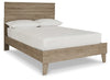 Oliah Full Panel Platform Bed | Natural | Ancho: 1422.4 - Alto: 1092.2 - Prof : 1981.2