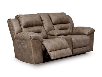 Sofá de Dos Puestos Stoneland Power Reclinable con Consola