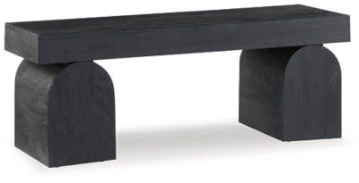 Holgrove Accent Bench | Black | Ancho: 127.0cm - Alto: 46.4cm - Prof: 40.6cm