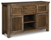 Moriville Dining Server | Grayish Brown | Ancho: 142.2cm - Alto: 91.8cm - Prof: 45.7cm