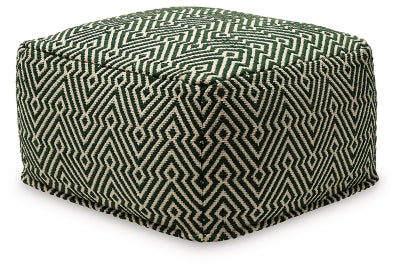 Abacy Pouf | Green/Ivory | Ancho: 58.4cm - Alto: 35.9cm - Prof: 58.7cm