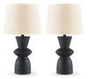 Scarbot Table Lamp (Set of 2) | Distressed Black | Ancho: 34.6cm - Alto: 62.2cm - Prof: 34.6cm