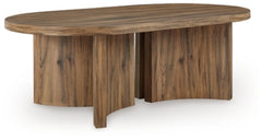 Austanny Coffee Table | Warm Brown | Ancho: 132.1cm - Alto: 43.2cm - Prof: 71.1cm