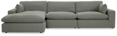 Elyza 3-Piece Sectional with Chaise | Smoke | Ancho: 365.8cm - Alto: 91.4cm - Prof: 172.7cm
