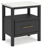 Cadmori Nightstand | Black/White | Ancho: 61.0cm - Alto: 67.5cm - Prof: 41.9cm