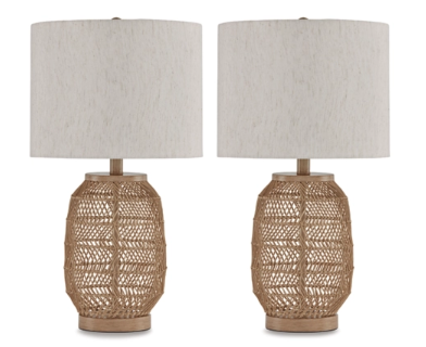 Orenman Table Lamp (Set of 2) | Light Brown | Ancho: 330.2 - Alto: 590.55 - Prof : 330.2