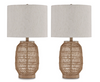Orenman Table Lamp (Set of 2) | Light Brown | Ancho: 330.2 - Alto: 590.55 - Prof : 330.2
