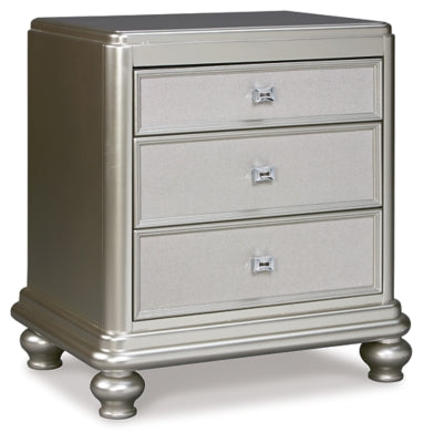 Coralayne Nightstand | Silver | Ancho: 66.0cm - Alto: 74.6cm - Prof: 48.9cm
