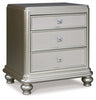 Coralayne Nightstand | Silver | Ancho: 66.0cm - Alto: 74.6cm - Prof: 48.9cm