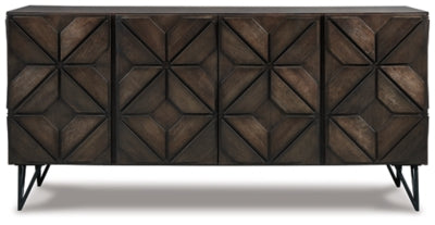 Chasinfield 72" TV Stand | Dark Brown | Ancho: 184.8cm - Alto: 88.3cm - Prof: 45.7cm