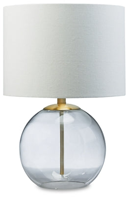 Samder Table Lamp | Clear/Brass Finish | Ancho: 35.6cm - Alto: 52.7cm - Prof: 35.6cm