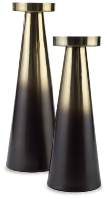 Theseus Candle Holder (Set of 2) | Gold Finish/Brown | Ancho:  - Alto:  - Prof :