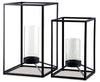 Dimtrois Lantern (Set of 2) | Black | Ancho: 27.9cm - Alto: 48.3cm - Prof: 27.9cm