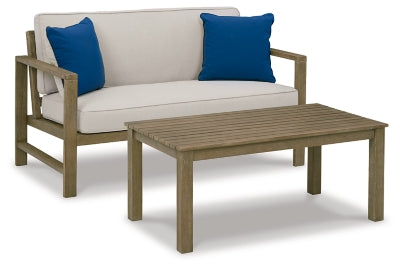 Fynnegan Outdoor Loveseat with Table (Set of 2) | Light Brown | Ancho: 1333.5 - Alto: 819.15 - Prof : 762.0