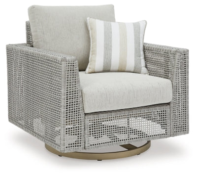 Seton Creek Outdoor Swivel Lounge with Cushion | Gray | Ancho: 92.4cm - Alto: 91.4cm - Prof: 88.9cm