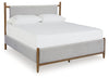 Lyncott King Upholstered Bed | Brown | Ancho: 2044.7 - Alto: 1470.15 - Prof : 2225.8 + Base Cama King - Anc 192cm x Lar 200cm x Alt 12cm