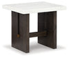 Burkhaus End Table | White/Dark Brown | Ancho: 66.0cm - Alto: 58.4cm - Prof: 61.0cm