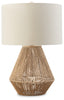 Clayman Table Lamp | Natural/Brown | Ancho: 40.6cm - Alto: 59.7cm - Prof: 40.6cm