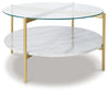 Wynora Coffee Table | White/Gold | Ancho: 806.45 - Alto: 406.4 - Prof : 806.45