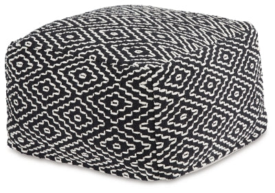 Jasett Pouf | Black/Ivory | Ancho: 56.5cm - Alto: 36.8cm - Prof: 56.5cm