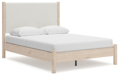 Cadmori Queen Upholstered Panel Bed | Two-tone | Ancho: 163.2cm - Alto: 130.8cm - Prof: 217.2cm