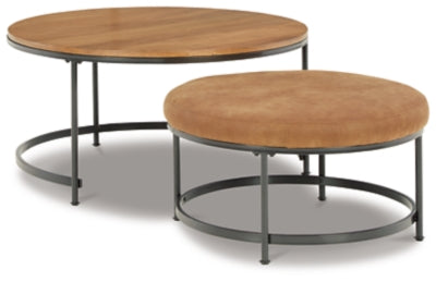 Drezmoore Nesting Coffee Table (Set of 2) | Light Brown/Black | Ancho: 914.4 - Alto: 460.5 - Prof : 914.4