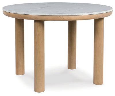 Sawdyn Dining Table | Light Brown | Ancho: 114.3cm - Alto: 76.2cm - Prof: 114.3cm