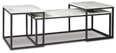 Donnesta Table (Set of 3) | Gray/Black | Ancho: 116.8cm - Alto: 41.0cm - Prof: 55.9cm