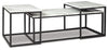 Donnesta Table (Set of 3) | Gray/Black | Ancho: 116.8cm - Alto: 41.0cm - Prof: 55.9cm