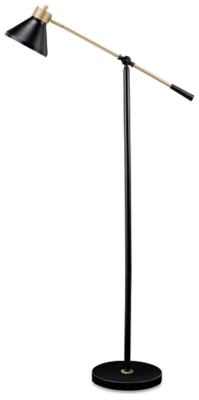 Garville Floor Lamp | Black/Gold Finish | Ancho: 279.4 - Alto: 1479.55 - Prof : 755.65