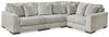 Regent Park 4-Piece Sectional | Pewter | Ancho: 335.3cm - Alto: 99.1cm - Prof: 236.2cm