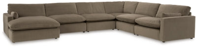 Sophie 6-Piece Sectional with Chaise | Cocoa | Ancho: 424.2cm - Alto: 91.4cm - Prof: 322.6cm
