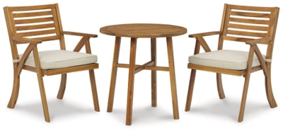 Vallerie Outdoor Chairs with Table Set (Set of 3) | Brown | Ancho: 714.5 - Alto: 733.55 - Prof : 714.5