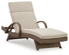 Beachcroft Outdoor Chaise Lounge with Cushion | Beige | Ancho: 76.5cm - Alto: 101.0cm - Prof: 201.6cm