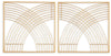 Dalkins Wall Decor (Set of 2) | Gold Finish | Ancho: 49.0cm - Alto: 49.0cm - Prof: 2.0cm