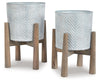 Domele Planter (Set of 2) | Antique Gray/Brown | Ancho: 336.55 - Alto: 295.28 - Prof : 336.55