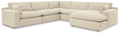 Elyza 5-Piece Sectional with Chaise | Linen | Ancho: 342.9cm - Alto: 91.4cm - Prof: 342.9cm