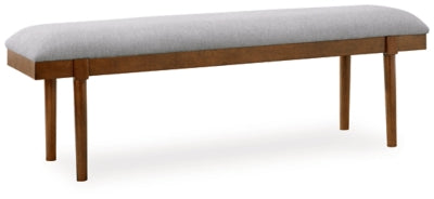Lyncott 59" Upholstered Dining Bench | Gray/Brown | Ancho: 150.5cm - Alto: 50.2cm - Prof: 38.4cm