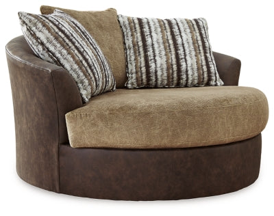 Alesbury Oversized Swivel Accent Chair | Chocolate | Ancho: 144.8cm - Alto: 101.6cm - Prof: 142.2cm