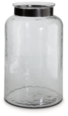 Lukasvale Vase | Clear/Pewter Finish | Ancho: 20.3cm - Alto: 35.6cm - Prof: 20.3cm