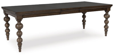 Veramond Dining Extension Table | Dark Brown | Ancho: 106.7cm - Alto: 76.2cm - Prof: 228.9cm