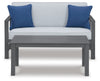 Fynnegan Outdoor Loveseat with Table (Set of 2) | Gray | Ancho: 1333.5 - Alto: 825.5 - Prof : 762.0