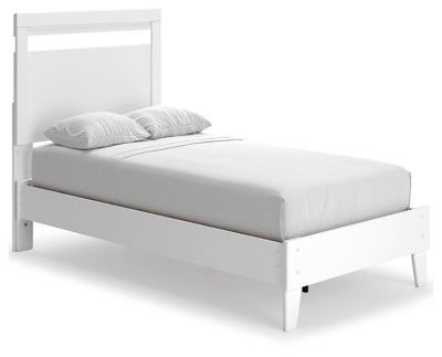 Flannia Twin Panel Platform Bed | White | Ancho: 1066.8 - Alto: 1295.4 - Prof : 1993.9