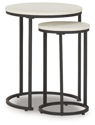 Briarsboro Accent Table (Set of 2) | White/Black | Ancho: 46.0cm - Alto: 58.1cm - Prof: 46.0cm