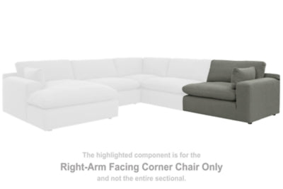 Elyza Right-Arm Facing Corner Chair | Smoke | Ancho: 127.0cm - Alto: 88.9cm - Prof: 104.1cm