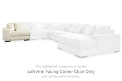 Lindyn Left-Arm Facing Corner Chair | Ivory | Ancho: 124.5cm - Alto: 96.5cm - Prof: 109.2cm